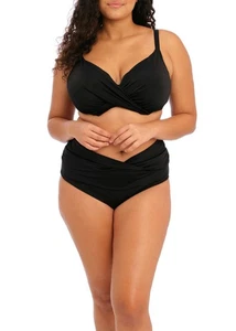 ELOMI MAGNETIC BLACK UNDERWIRE PLUNGE BIKINI TOP & TWIST BRIEF 36FF / 14FF 16 - Picture 1 of 1