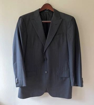 Ermenegildo Zegna Men's Gray Striped Wool 2 PC Suit Sz 40R 35x29 Peak Lapel - Image 1 of 4