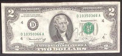 Steve Largent Signed Currency $2 Dollar Bill Football QB Seahawks Autograph JSA - Image 1 of 4