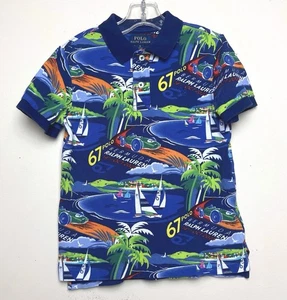 Ralph Lauren Bermuda Boys Kids Sailing Motor Racing Polo 67 Shirt Size 6 - Picture 1 of 10