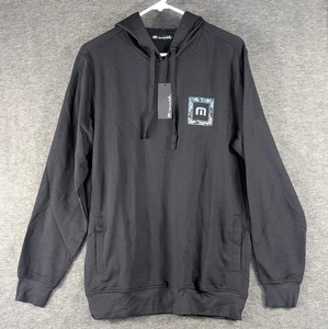Travis Mathew Pullover Hoodie Lakeside Mens Medium Black Golf Pockets - Picture 1 of 14