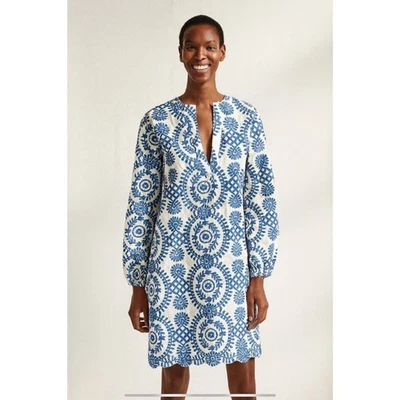 VESTIDO CONNIE ROBERSON CAMBIO CUELLO PARTIDO BORDADO BOHEMIO RESORT CRUCERO XS Foto 1 de 4