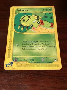 Carta comune e-reader Spinarak Aquapolis Pokemon TCG #111/147 - Foto 1 di 2