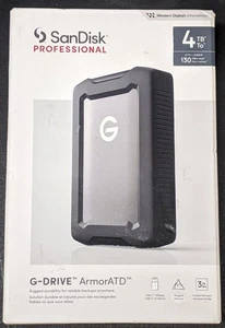 SanDisk Professional 4TB G-DRIVE ArmorATD SDPH81G-004T-GBA1D Rugged External - Picture 1 of 8