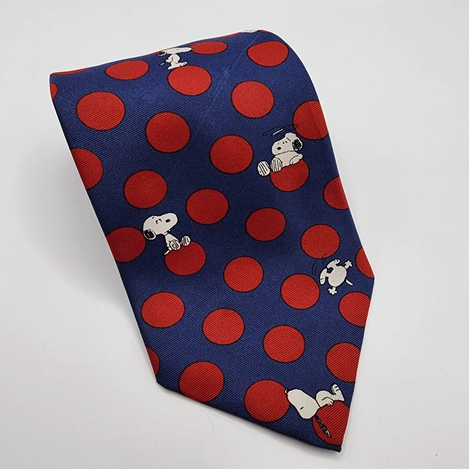 Corbata a lunares Peanuts Snoopy rojo marino excelente estado  Foto 1 de 4