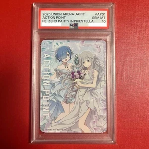 PSA 10 Union Arena Re:Zero Rem Emilia Action Point PR AP Card AP01 Japanese 2025 - Picture 1 of 6