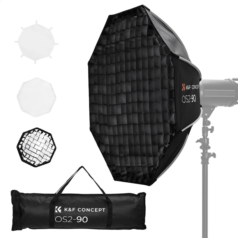 K&F CONCEPT 65/90cm Octagon Parabol Softbox Schnelle Demontage f/COB Video Light - Bild 1 von 4