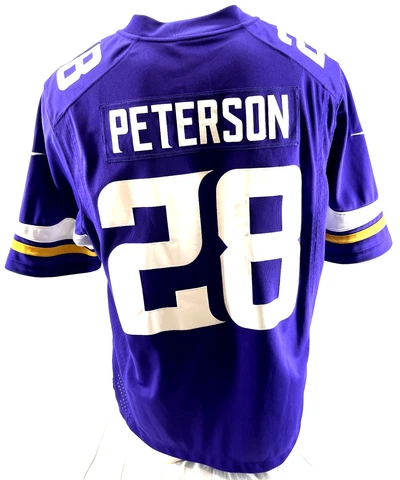 Minnesota Vikings NFL Football Nike Adrian Peterson #28 Purple Jersey Men's XL Cover