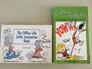 2 X COMIC BOOKS Calvin & Hobbes - The office life little instr. book   FREE POST - Picture 1 of 6