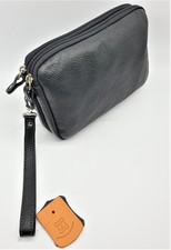 POCHETTE UOMO NERA VERA PELLE LINEA DEDALO MADE IN ITALY