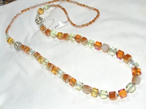 ...New PARK LANE...Silver Tone, Crystals, Glass Beads Necklace... - Picture 1 of 8