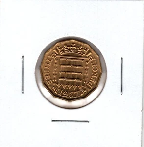 Großbritannien (UK), 3 Pence von 1967, Stempelglanz! - Bild 1 von 2