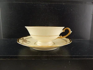 Antique Tea Cup Porcelain Ivory Garland Gold SCHWARZENHAMMER Bavaria - Picture 1 of 8