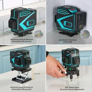 Nivel láser de azulejos INSPIRITECH autonivelante 3D 12 líneas transversales haz verde Lazer - Imagen 1 de 9