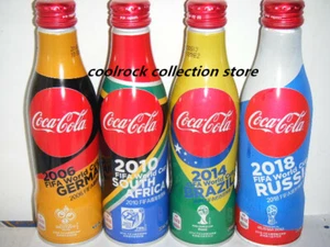 China Coca Cola World Cup 2018 4 botellas de aluminio juego 250 ml vacío - Imagen 1 de 2