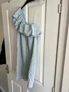 New Look Ladies blue One Shoulder Denim Look Dress - Size: 10 - Picture 1 of 3