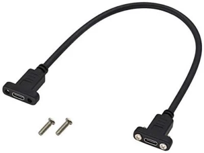 Panel Mount USB C Female to USB C Female Adapter Cable, USB 31. to USB 3.1 - Image 1 of 2