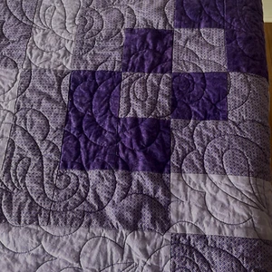 Handmade Quilt Lap Robe Crib Purple 42 x 60 - Picture 1 of 7