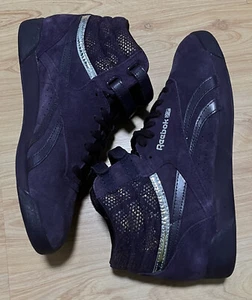 ZAPATILLAS REEBOK CLÁSICAS GAMUZA PÚRPURA ALTA ESTILO CORREA SIN USAR - Imagen 1 de 9