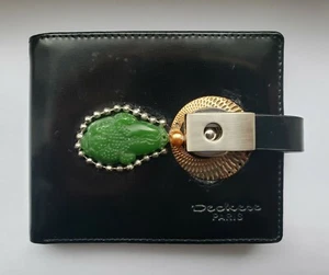 DECKESE Paris schwarze Leder Damen Geldbörse Jade Ring & Herz Akzente Rarität! - Bild 1 von 4