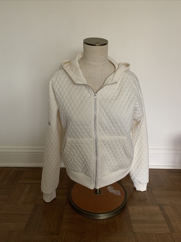 OFF WHITE kendall kylie felpa con cappuccio panna junior taglia large manica lunga nuova con etichetta