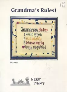 Grandma's Rules! Nessy Lynn's Cross Stitch Pattern Leaflet - Picture 1 of 1