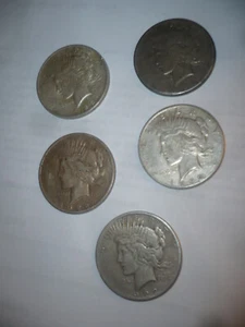 (5) Peace Dollar Lot 1922 - fein - sehr schön - 5 Münzen - 90% Silber - Bild 1 von 4