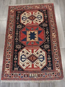 3x5ft. Handmade Azerbaijan Caucasian Shirvan Signed Wool Rug - Picture 1 of 9