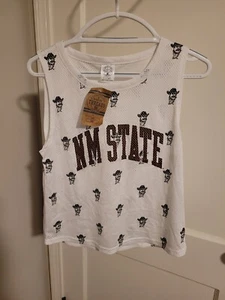 New Mexico State Aggies Damen Tank Top Shirt weiß Small 4/6 Allover Logo neu mit Etikett - Bild 1 von 8