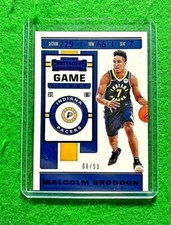 MALCOLM BROGDON GAME TICKET CARD SP#/99 JERSEY #7 PACERS 2019-20 CONTENDERS