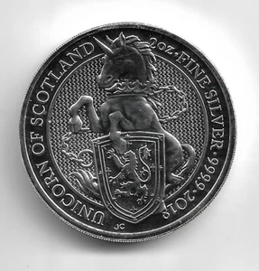 2018 Queens Beasts - UNICORN OF SCOTLAND - Five Pounds - Silver Coin - 2 OZ - Picture 1 of 2