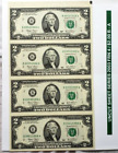 Uncut Sheet $2 Federal Reserve Note Series 2003 FRN 4/$2.00 B-A Bank of New York