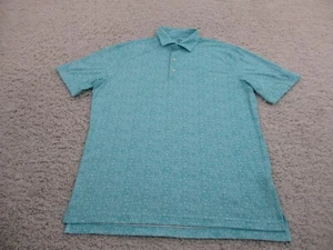 Johnnie O Shirt Mens Large Blue Polo Performance Golf Geometric Logo Floral A2 - Picture 1 of 11