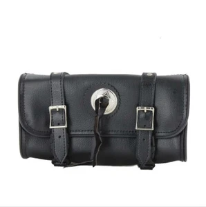 Motorcycle Handlebar Tool Fork Bag, Black Biker Chopper Storage - Free Shipping - Picture 1 of 5