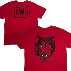 Wolfpack Red WCW WWF WWE NWO Wrestling Wolf men's shirt size XL - Picture 1 of 8