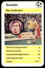 Top Trumps International Greats 1978 - Roy Andersson Sweden
