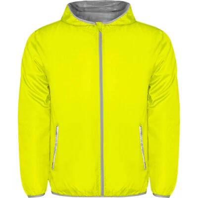 ROLY Regenjacke Rain für Erwachsene, Laufjacke, Regen, Wind, NEON, Sicherheit, Laufen