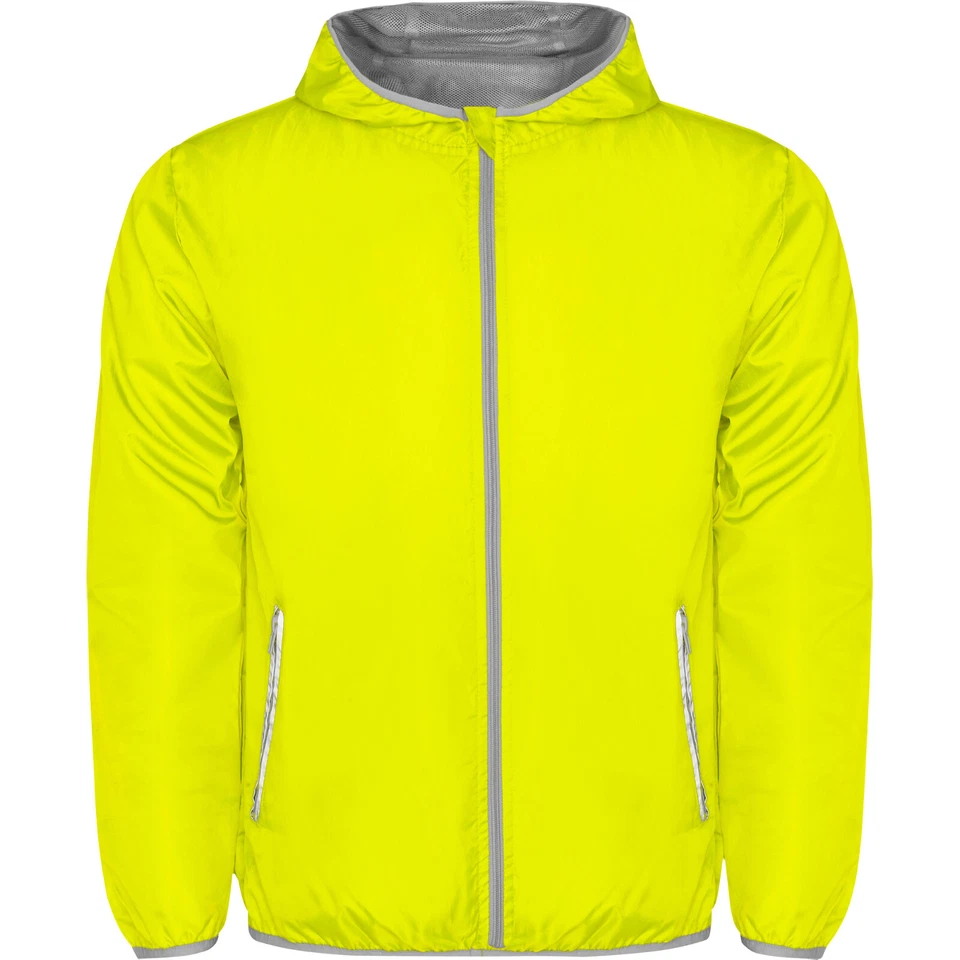 ROLY Regenjacke Rain für Erwachsene, Laufjacke, Regen, Wind, NEON, Sicherheit, Laufen
