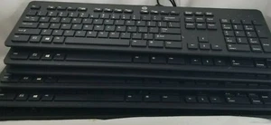 6 Genuine HP 803181-001 USB Wired Black Slim US Keyboards GREAT - Picture 1 of 4