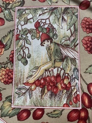 90s FLOWER FAIRIES ROSE HUBBLE Vintage 1998 Sewing Fabric Material Remnant Fairy - Image 1 of 4