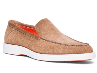 Zapatos Mocasines Santoni Drain Para Hombre Gamuza Mocasín Beige Talla 8 / EE. UU. 9 - Italia Foto 1 de 4
