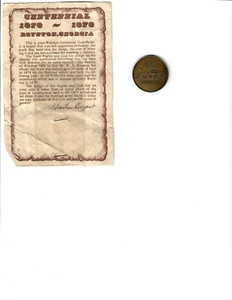Royston, Georgia- Centennial 1879-1979 Medal Coin 1 1/4" Diameter - Picture 1 of 2