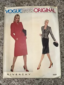 Vogue Paris originale 2429 Givenchy modello da cucire donna taglia 12 - Foto 1 di 2