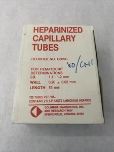 Heparinized Glass Capillary Tubes Disposable,10 package of 100 Tubes 1,000 tubes - Picture 1 of 3