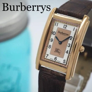 Vintage BURBERRYS 12100G Salmon Dial Tank Quartz Unisex Watch 202505M used JAPAN - Picture 1 of 8