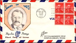 Scott 1039 6 Cents Roosevelt Swindall Hand Painted FDC Unique Planty 1039-UNL - Picture 1 of 2