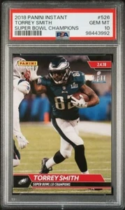 PSA 10 Gem Mint Pop 2 Torrey Smith 2018 Instant #526 Super Bowl Champions EAGLES - Picture 1 of 2