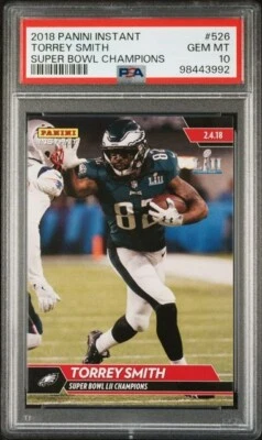 PSA 10 Gem Mint Pop 2 Torrey Smith 2018 Instant #526 Super Bowl Champions EAGLES - Image 1 of 2