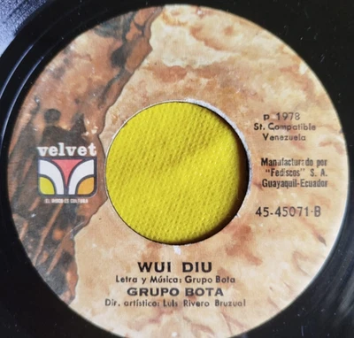 Grupo Bota  - Wui Diu  Psychedelic, African, Funk 45rpm(Hear) - Image 1 of 2