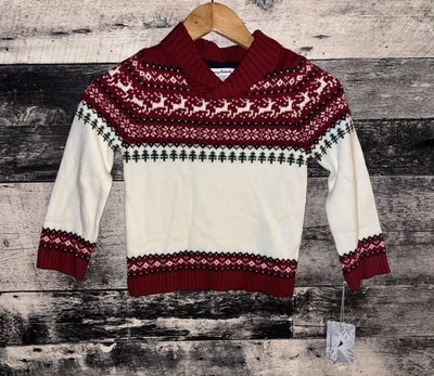 NEW Tommy Bahama Youth Fair Isle Holiday Sweater Sz 5/6 Christmas Reindeer - Image 1 of 4